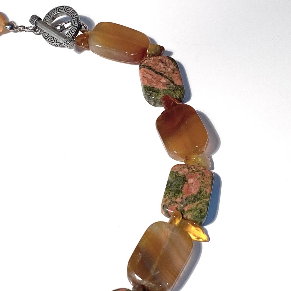 Carved Asian Medallion Necklace w/ Gemstone Beads - Picture 12 of 16